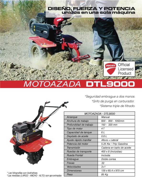 MOTOAZADA DUCATI DTL9000 7HP GASOLINA 7HP - Image 3